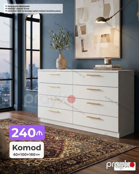 Komod – 40×100×160 sm Material: 18 mm laminat Rəng seçimi — Bakı