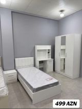 Tək nəfərlik yataq dəsti çarpayı dolab yazı masası tumba daxildir 499 — nihad — Yataq otağı mebel dəstləri