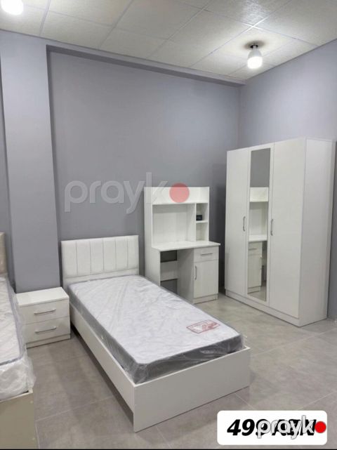 Tək nəfərlik yataq dəsti çarpayı dolab yazı masası tumba daxildir 499 — Saray