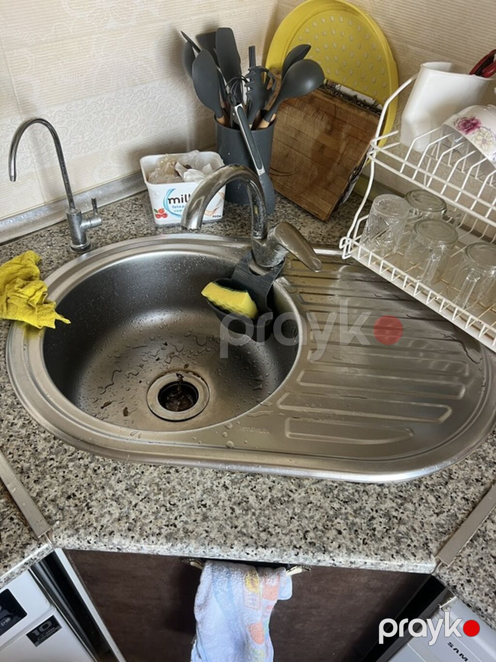 Mətbəx üçün paslanmayan poladdan birgözlü çanaq və damcılıq səthi olan — Mətbəx lavabolarında, Bakı