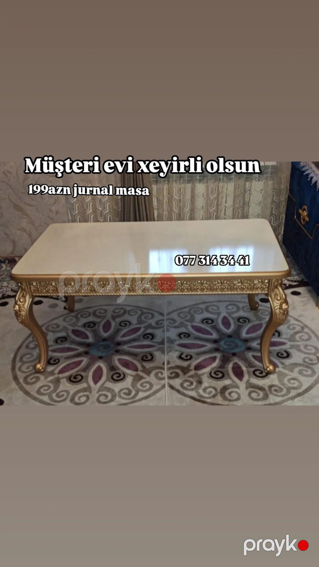 Düz masa, Açılmayan, Təkərsiz, MDF, Zəmanətsiz — Jurnal masaları, Bakı (4)