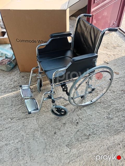 Tualet funksiyalı əlil arabası (Commode Wheelchair) - Metal xrom — Digah