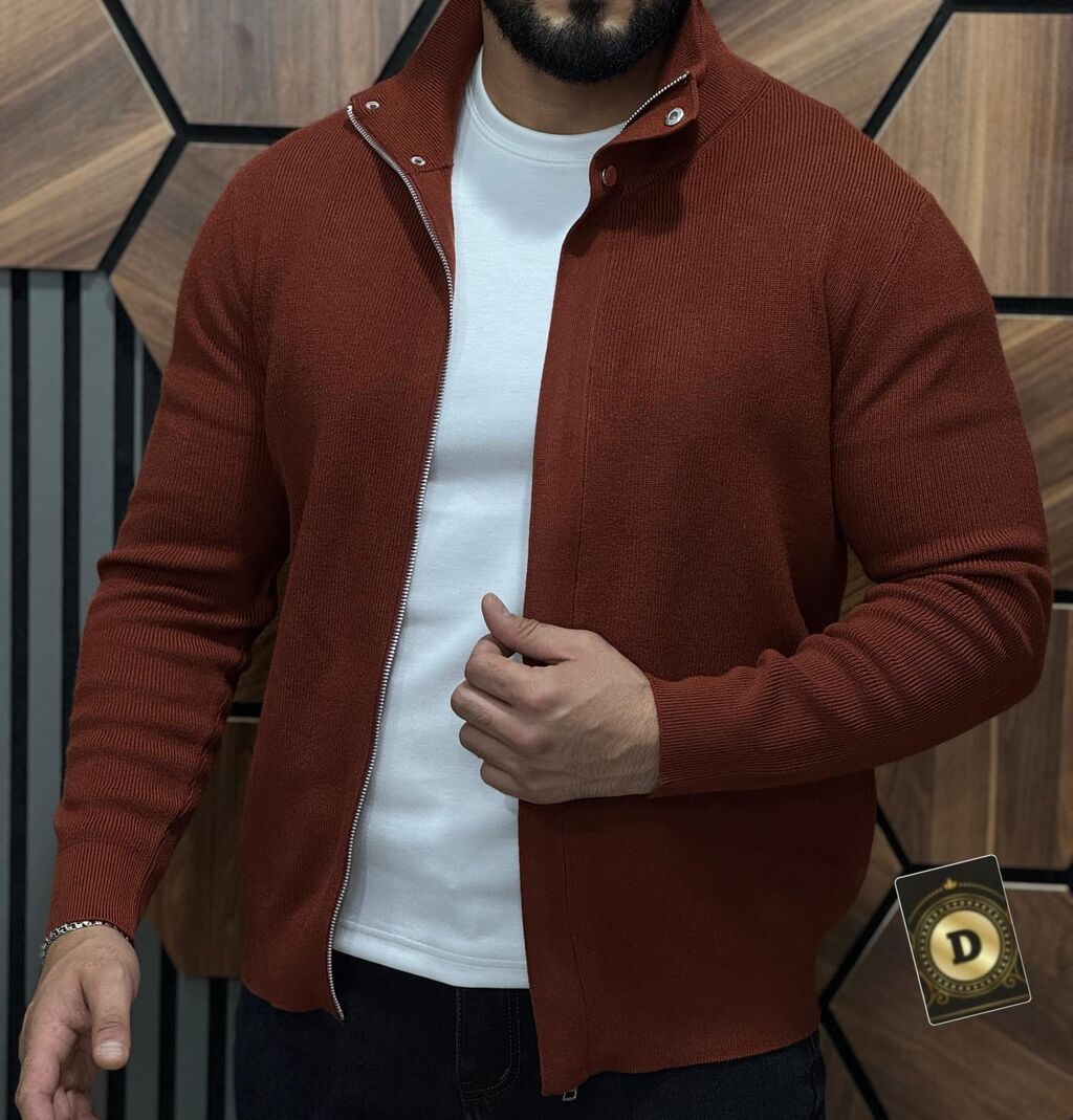 Kişi trikotaj jaketi – fermuarlı, düyməli yaxalı model - Model: kişi — Coqlar və zaqetlər, Sumqayıt (3)