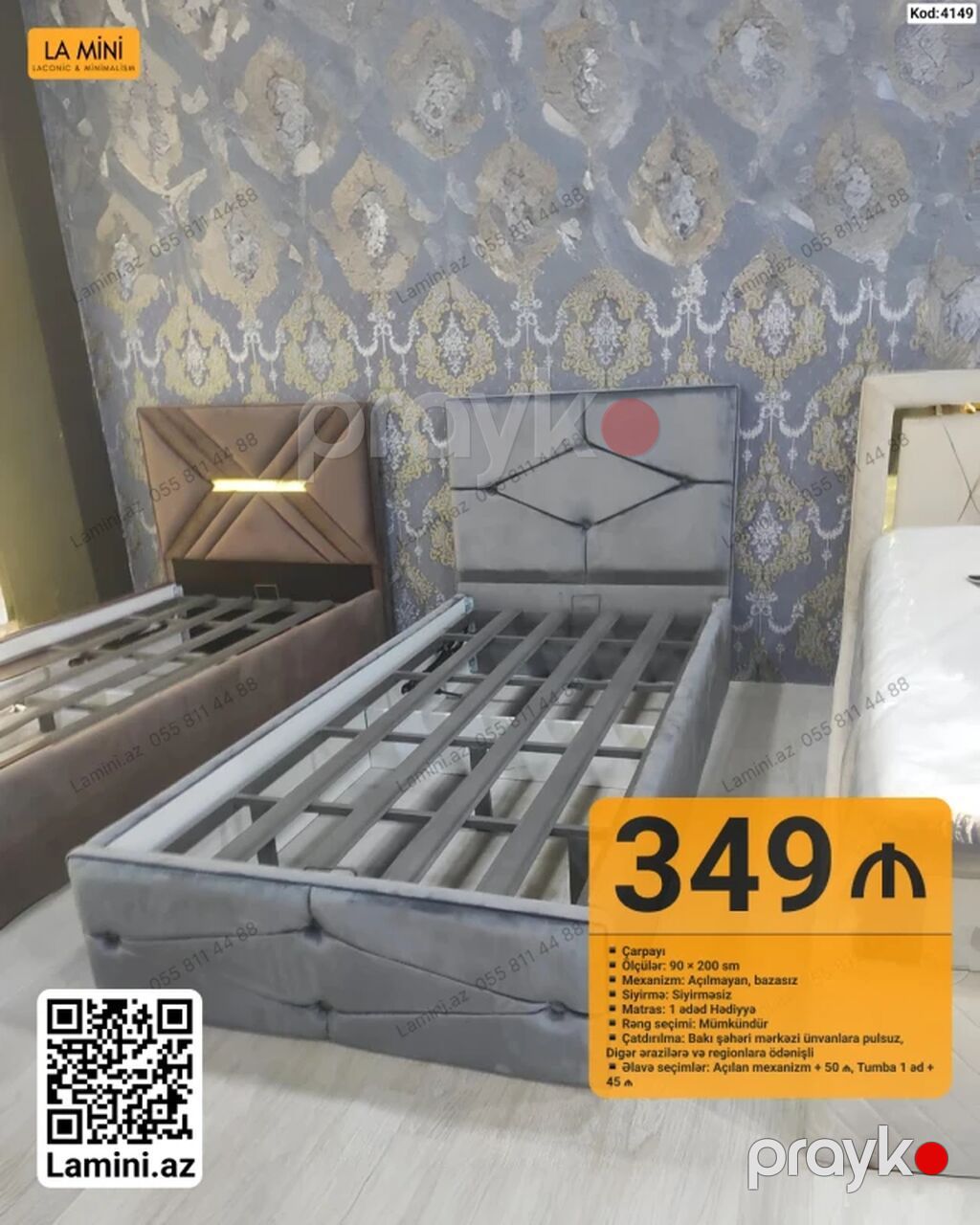 Çarpayı – La Mini – Ölçü: 90 200 sm – Mexanizm: Açılmayan — Yataqlar, Bakı (2)