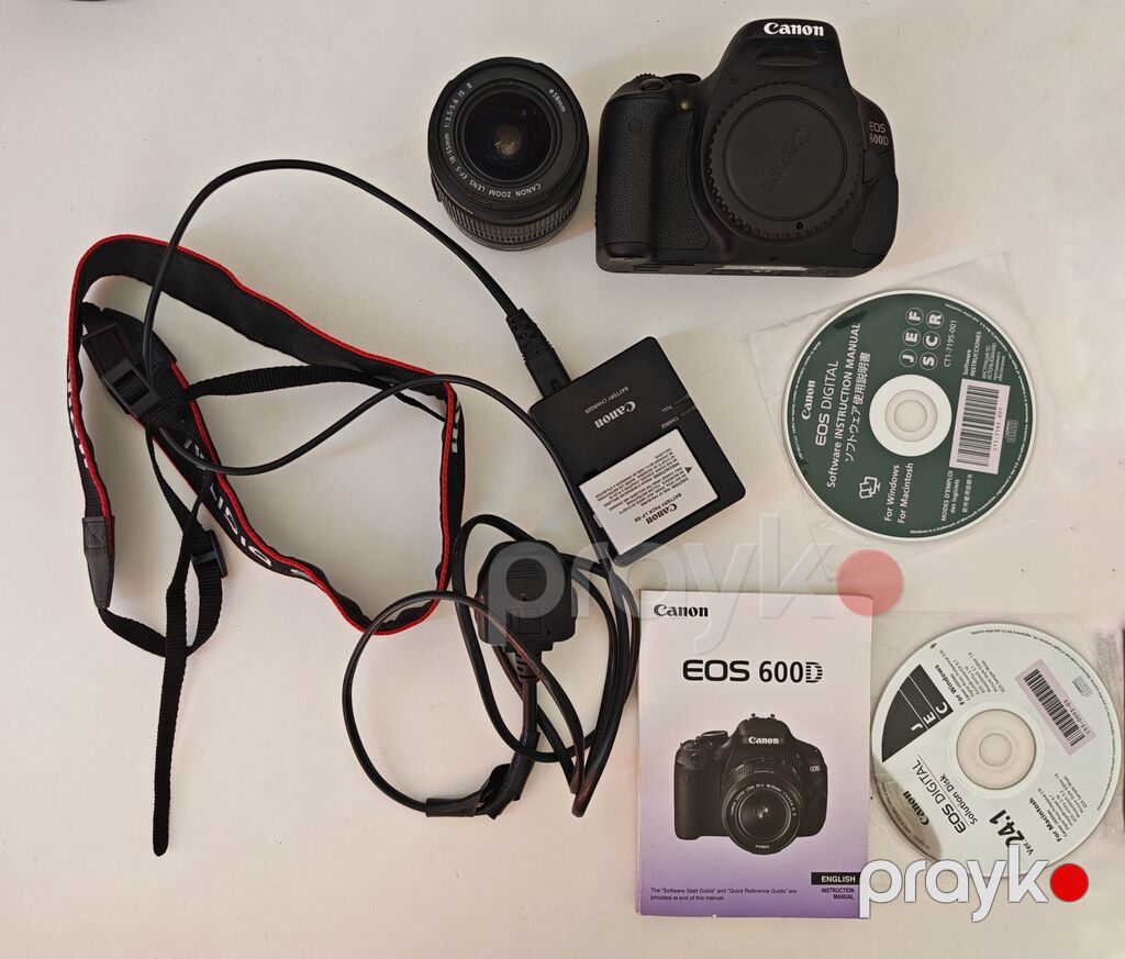 Canon EOS 600D Dslr fotoaparat dəsti Çox az istifadə olunub Komplekt — Fotoaparat, Sumqayıt (2)