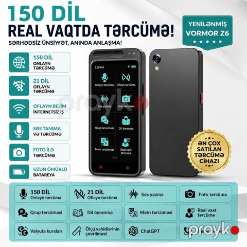 Vormor Z6 — Yenilənmiş AI Səsli Tərcümə Aparatı Vormor Z6 ağıllı — Xırdalan