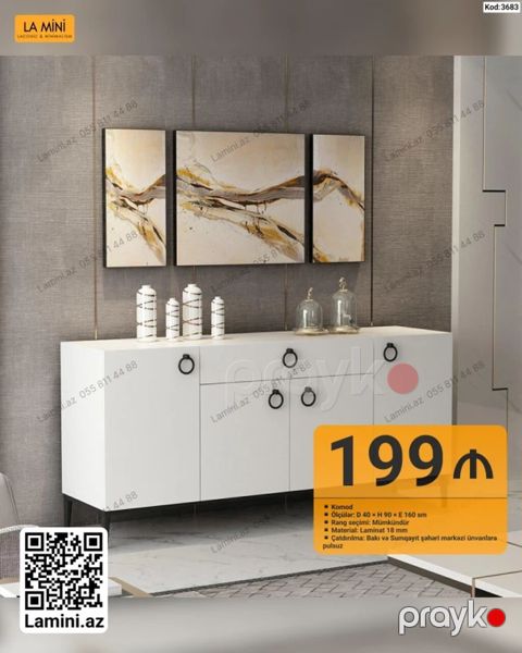 La Mini – Komod - Kod: 3683 - Ölçülər: Dərinlik 40 sm Hündürlük 90 — Bakı