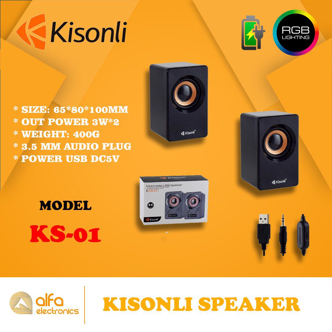 Stereo dinamik "Kisonli Ks-01" (USB AUX Səs Gücləndirici) — Səs texnikası, Bakı (5)