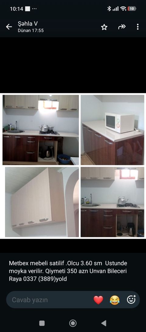 077 613 12 74Mətbəx mebeli satılır. - Ölçü: 3.60 m - Üstündə moyka — Bakı