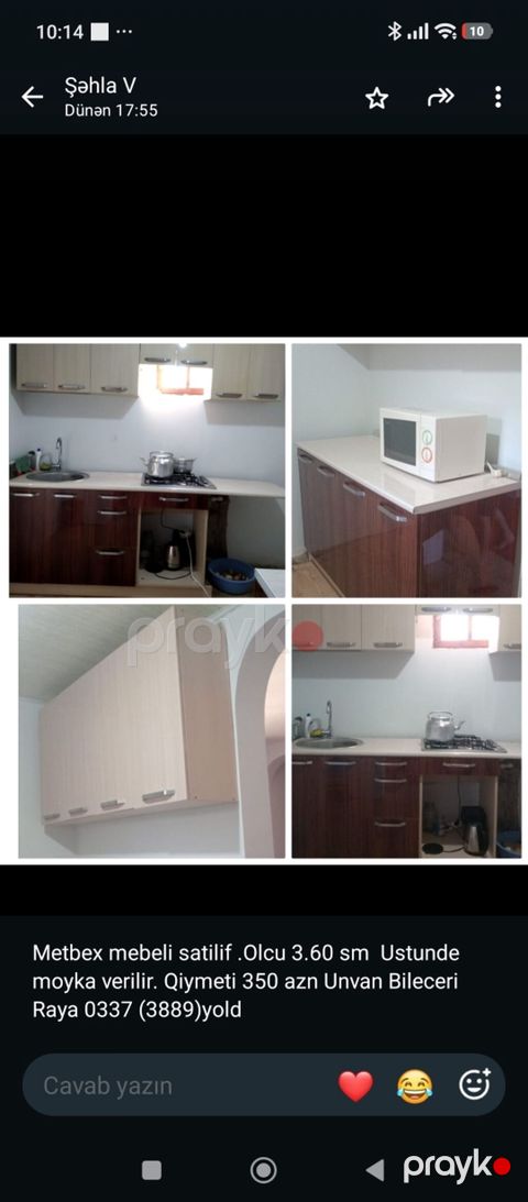 077 613 12 74Mətbəx mebeli satılır. - Ölçü: 3.60 m - Üstündə moyka — Bakı