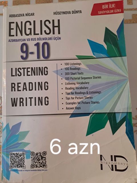 Məhsul: “English 9-10 – Listening, Reading, Writing” (Abbasova Nigar — Bakı