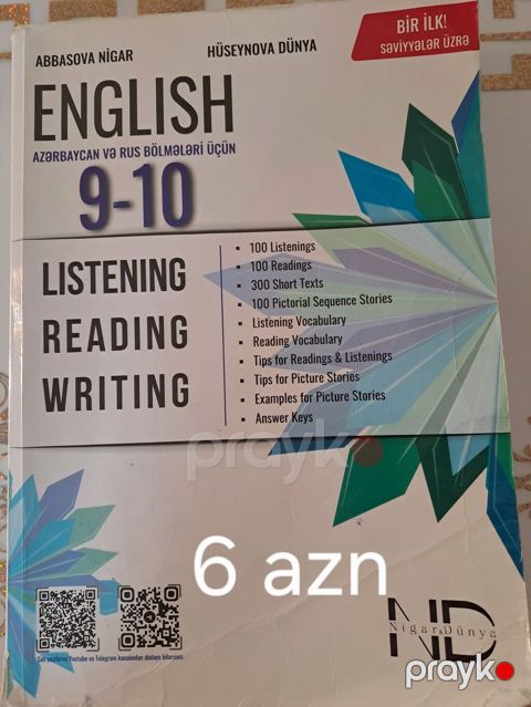 Məhsul: “English 9-10 – Listening, Reading, Writing” (Abbasova Nigar — Bakı