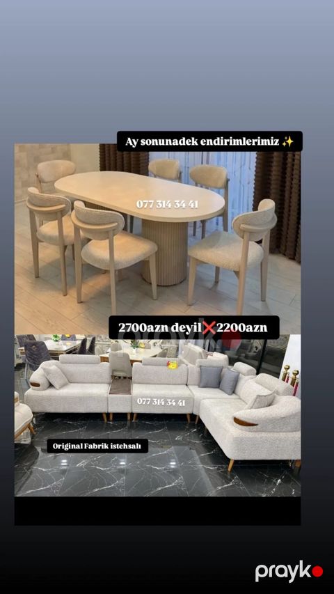 Mebel dəsti – Original Fabrik istehsalı - Yumşaq bej tonlarında künc — Bakı