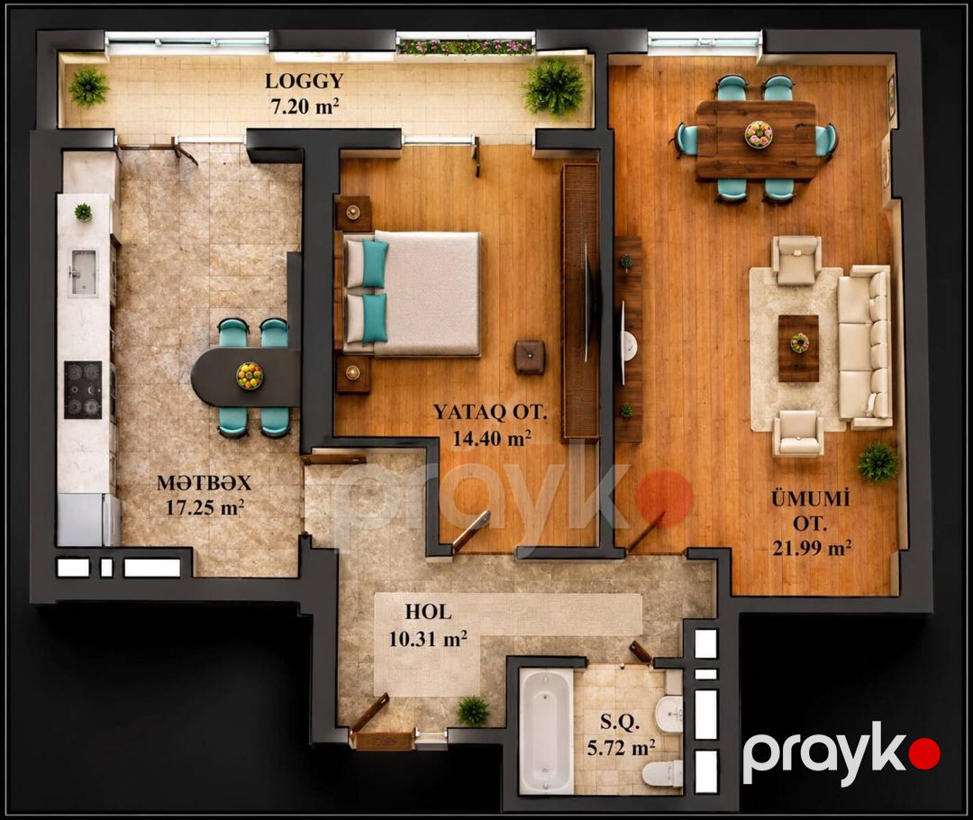 Satılır 2 otaqlı yeni tikili 77 m² — Mənzil, Bakı (2)