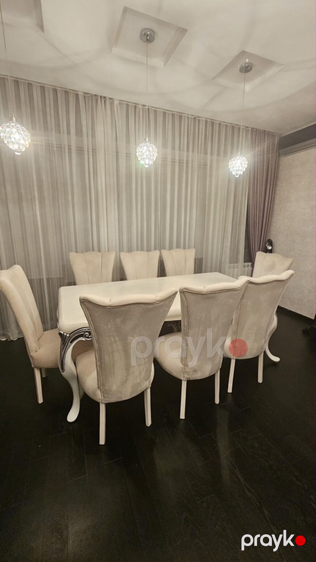 Qonaq otağı üçün, İşlənmiş, Açılmayan, Oval masa, 8 stul — Masalar və stullar, Bakı (4)