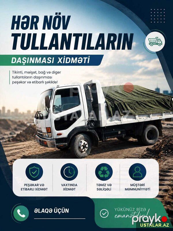 Söküntü, tullantı zibil daşıma xidməti — Yük daşıma xidmətləri, Bakı (9)