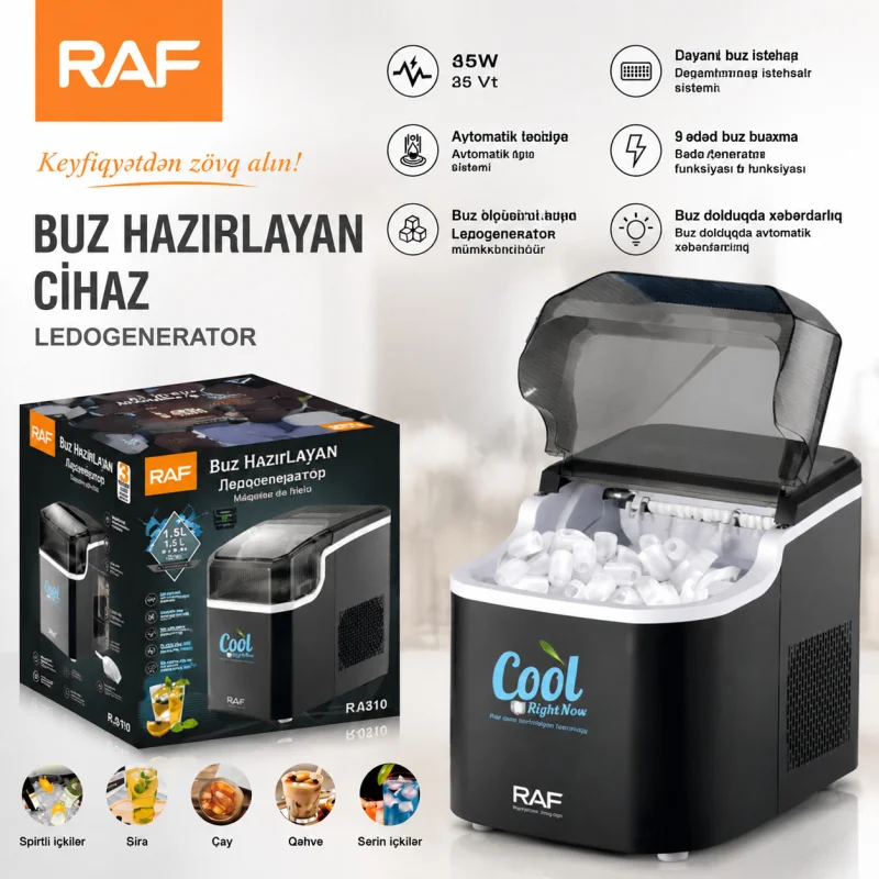 Buz generatoru RAF No Frost Qara 1.5 l TRNDR412214T — Bakı
