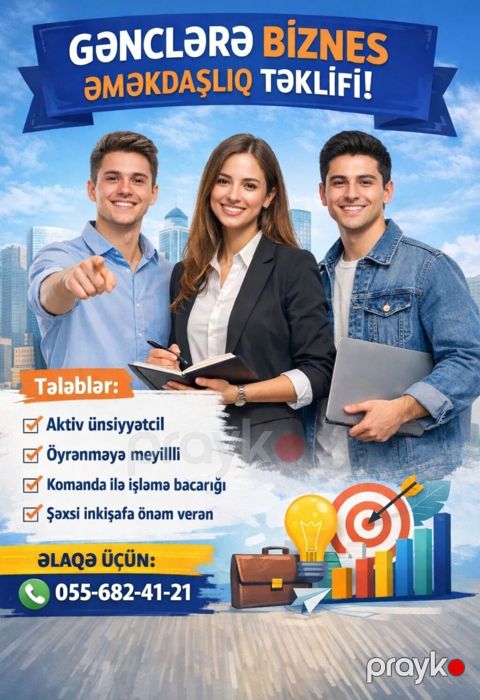 Gənclərə biznes əməkdaşlıq təklifi Xidmətin təsviri: - Gənclər üçün — Bakı