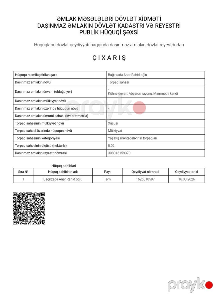2 sot torpaq sahəsi, Kürdəxanı qəs — Torpaq, Bakı (2)