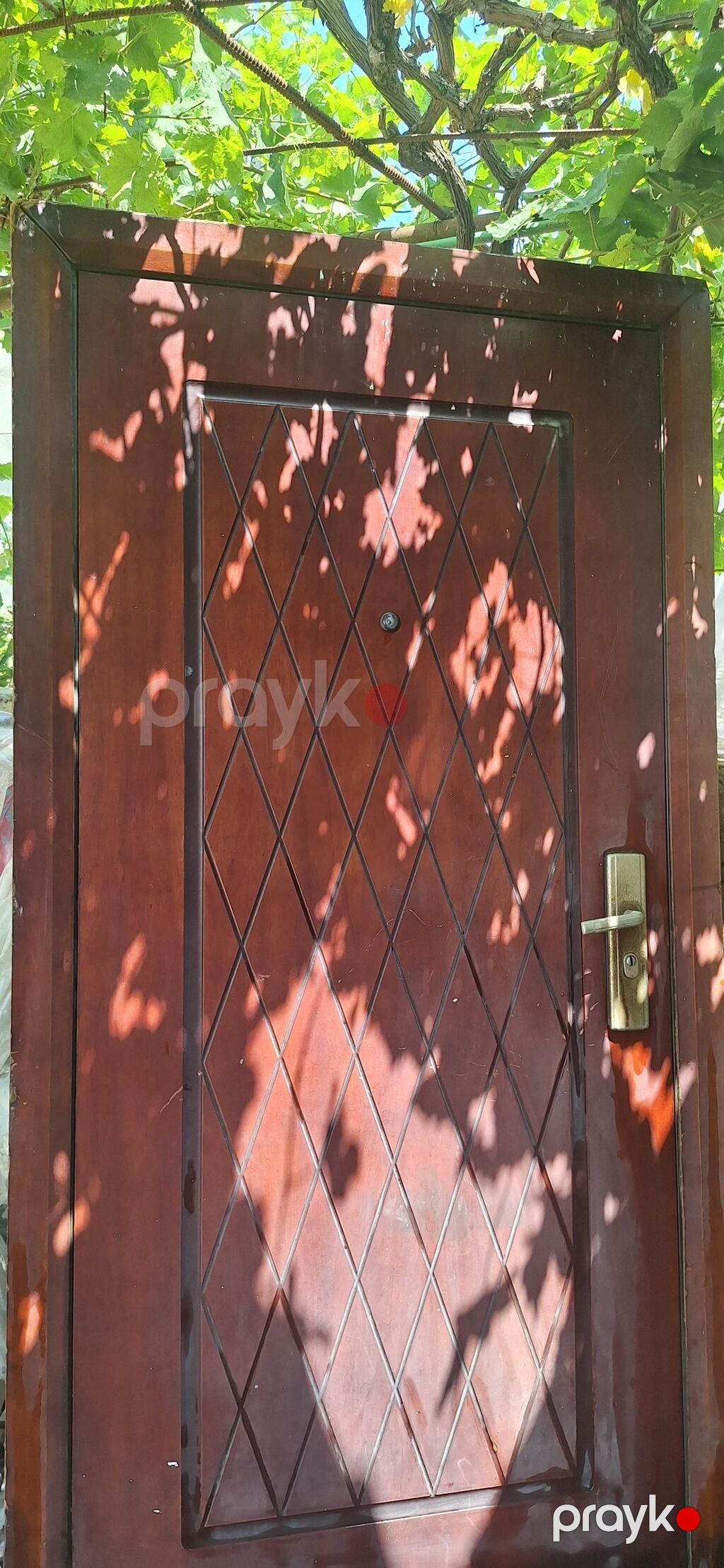 Metall qapı – taxta fakturalı, romb naxışlı panel - Material: əsas — Pəncərələr, qapılar, balkonlar, Masazır (3)
