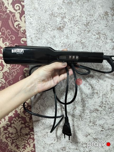 Braun saç ütüsü (Almaniya) - Rəng: qara - Elektriklə işləyir, 2 pinli — Bakı