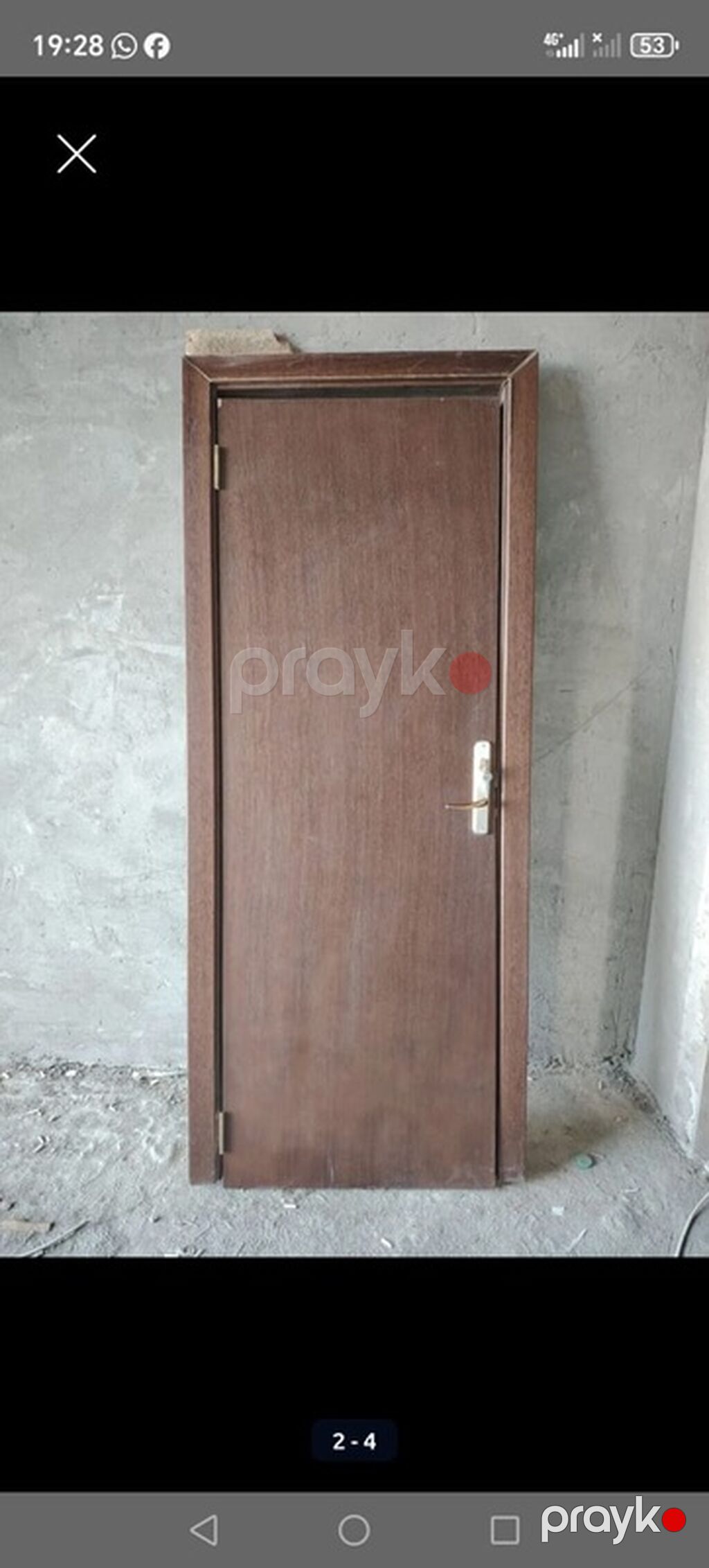 Taxta otaq qapısı – qəhvəyi laminasiya örtüklü Xüsusiyyətlər — Pəncərələr, qapılar, balkonlar, Bakı (2)