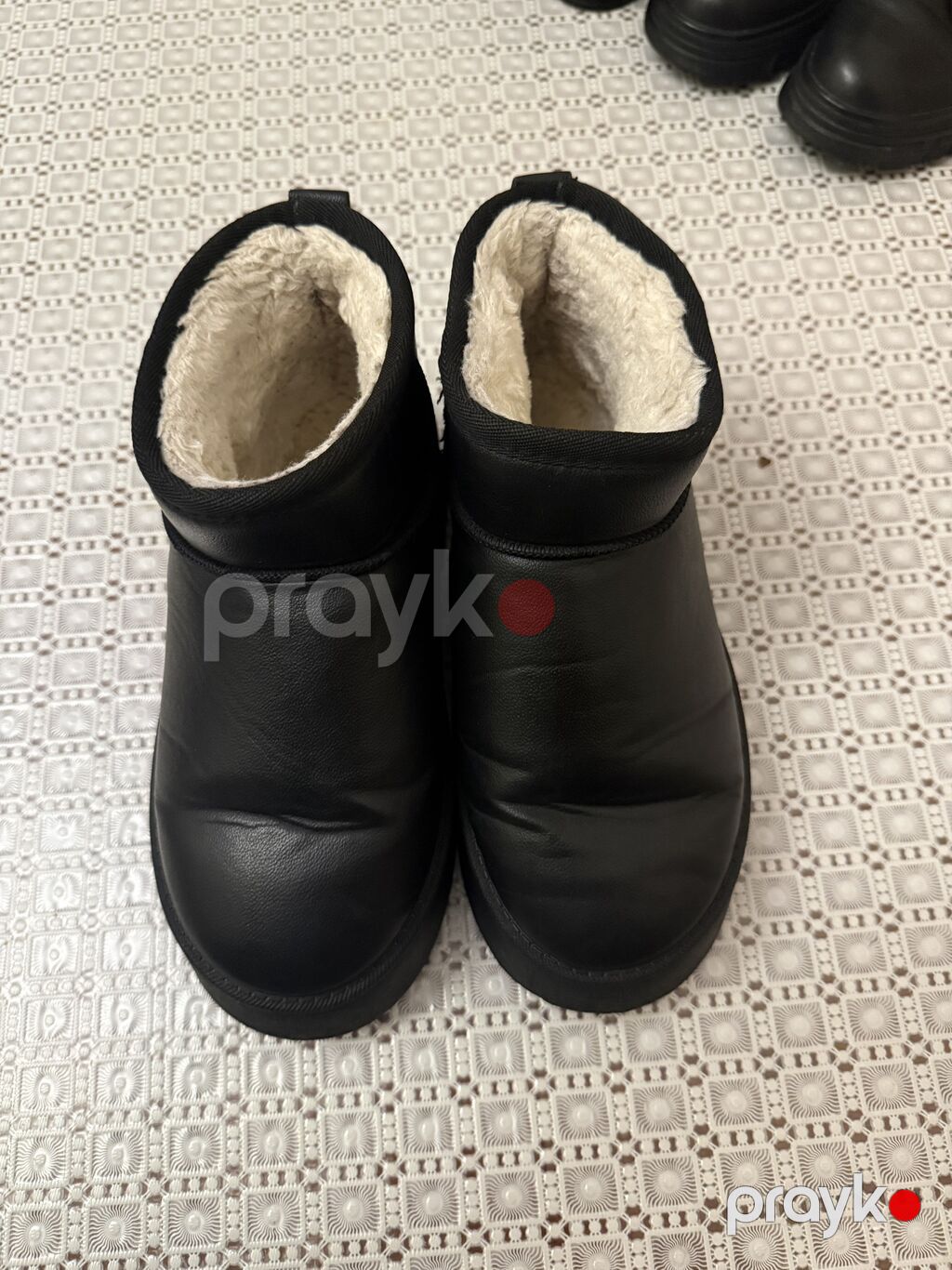 Qadın/kişi üçün qış botları – qara, qısa model - Material: yumuşaq — Çəkmə, Şəki