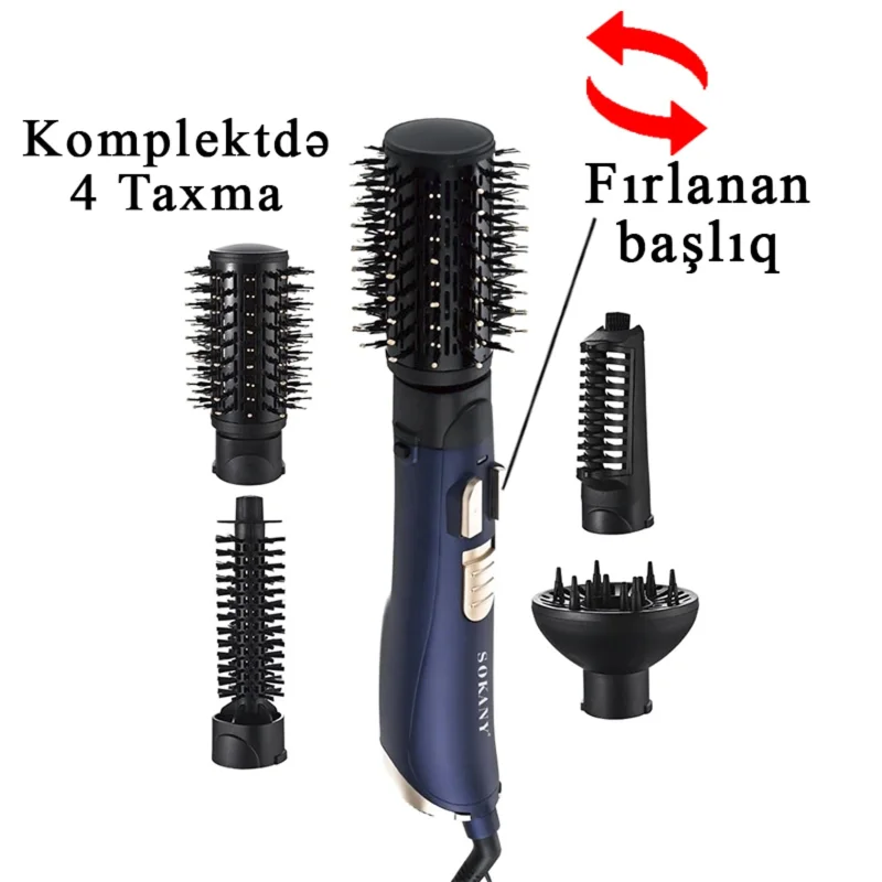 Fen-daraq Sokany SK-15007 Blue — Saç burmağa və düzəltməyə, Bakı (2)