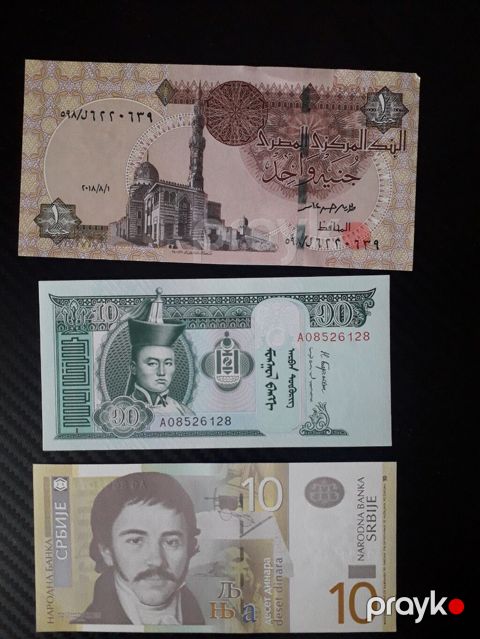 Kolleksiya üçün kağız pullar dəsti 3 eded 10 azn - Misir 1 funt — Bakı