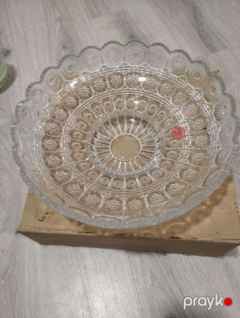 Böyuk meyve qabidi heç defekti yoxdu - Material: şəffaf şüşə — Bakı