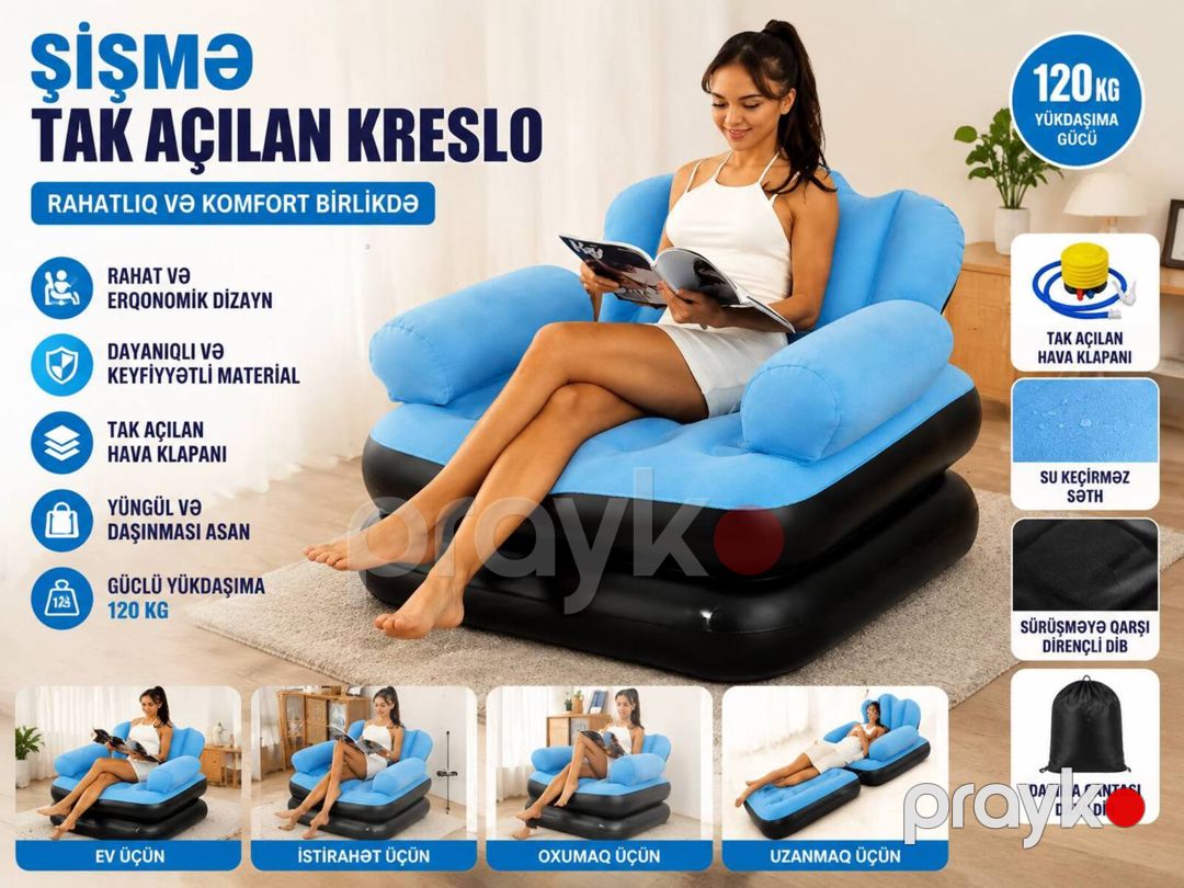 Kreslo şişmə tək açılan — Mebel, Bakı