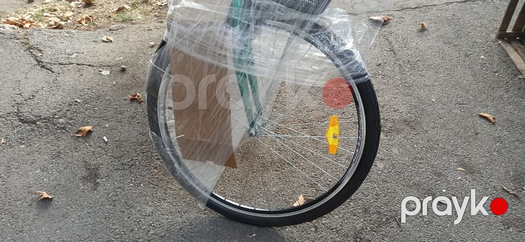 Şəhər tipli velosiped – səbətli, 28" təkər - Rəng: yaşıl-ağ — Yol velosipedləri, Mingəçevir (5)