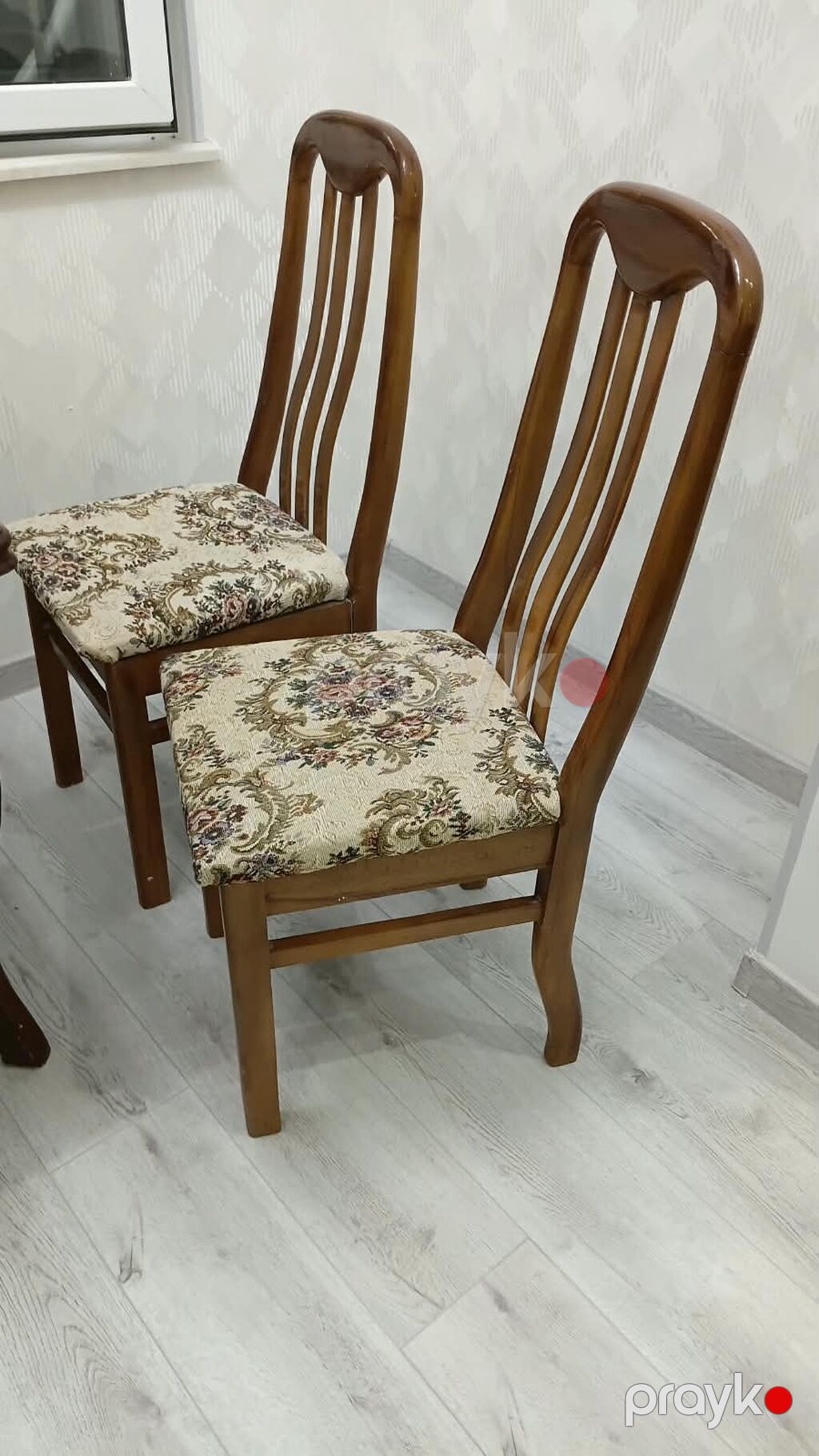 Klassik üslubda yemək otağı dəsti - Tərkibi: taxta masa + 5 ədəd stul — Masalar və stullar, Novxanı (2)