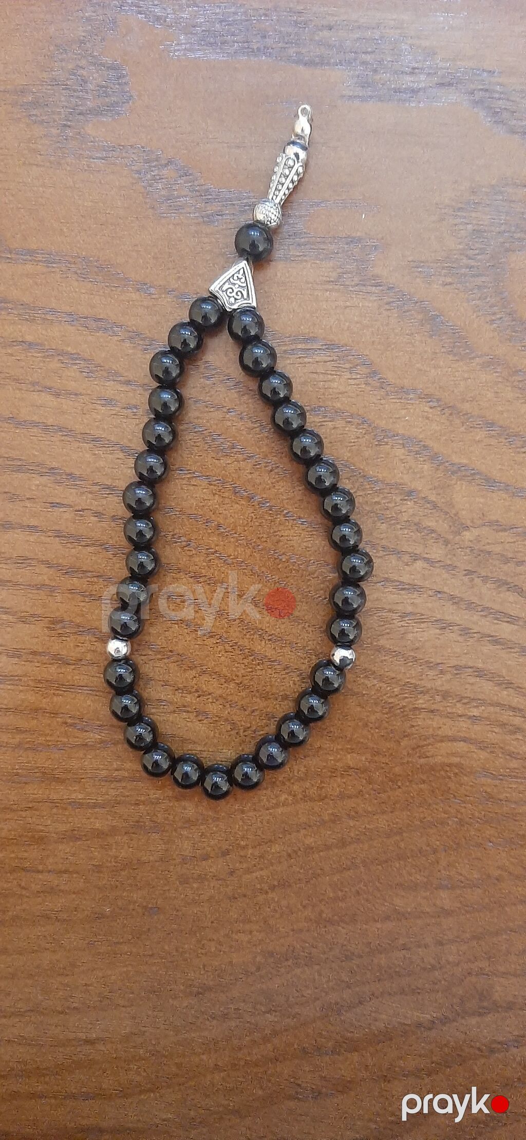 Qara daşlardan tasbeh - Material: parlaq qara muncuqlardan — Uca bilərziklər, Bakı