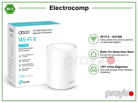 TP-Link Deco X10 (1-pack) AX1500 Whole Home Mesh Wi-Fi 6 System — Bakı