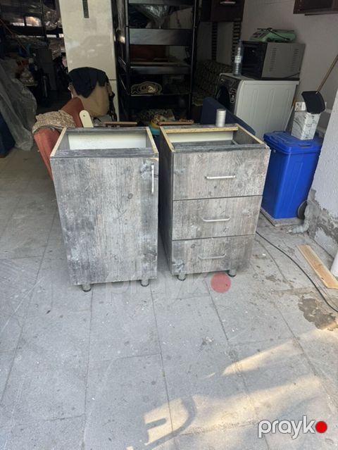Mətbəx üçün alt şkaf dəsti - Material: ağac teksturalı laminat panel — Bakı
