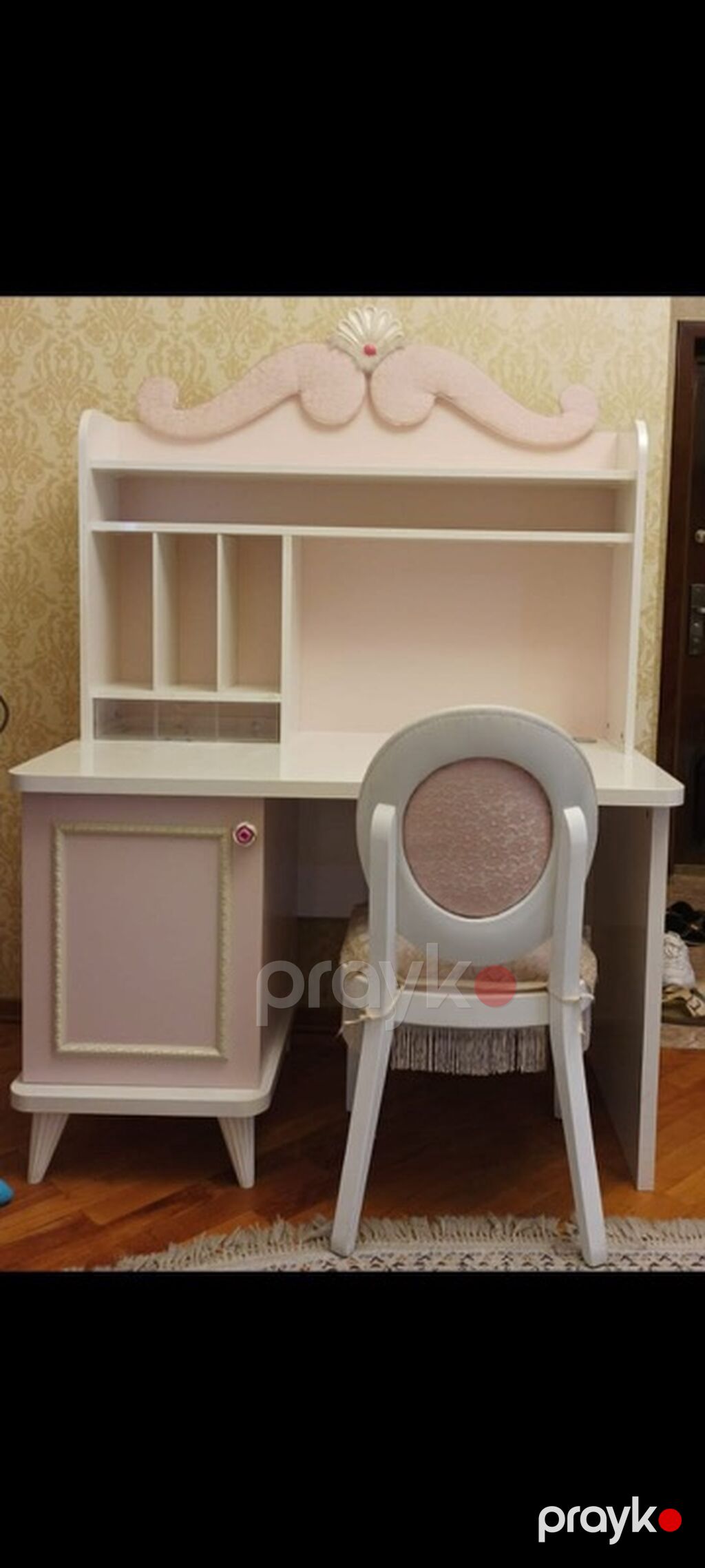 Uşaq/yeniyetmə otağı üçün romantik üslublu iş masası və stul dəsti — Uşaq mebeli dəstləri, Digah