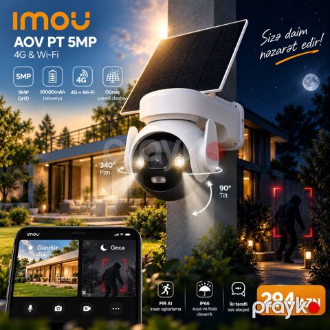 Imou 5MP Günəş Panelli 4G SIM Kart Kamera – AOV PT — Bakı