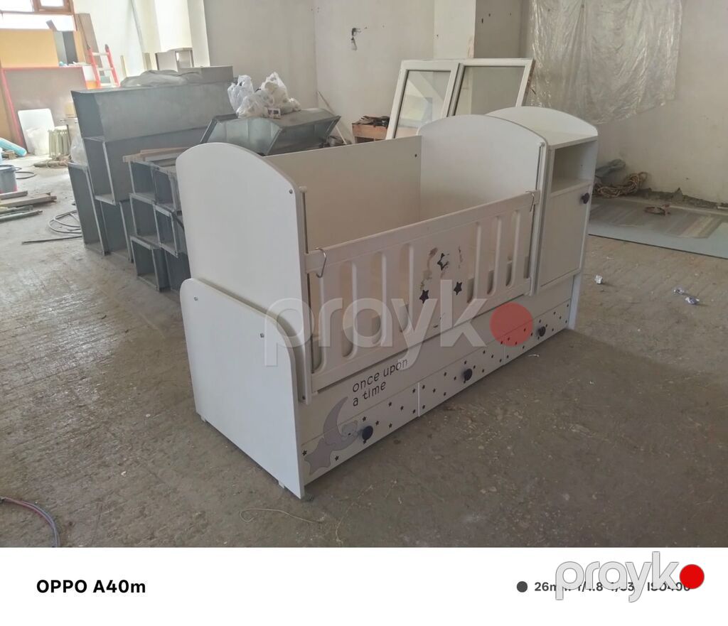 Uşaq beşiyi – kombinə edilmiş model - Rəng: ağ (neytral dizayn, uşaq — Bəşikləri, Bakı (5)