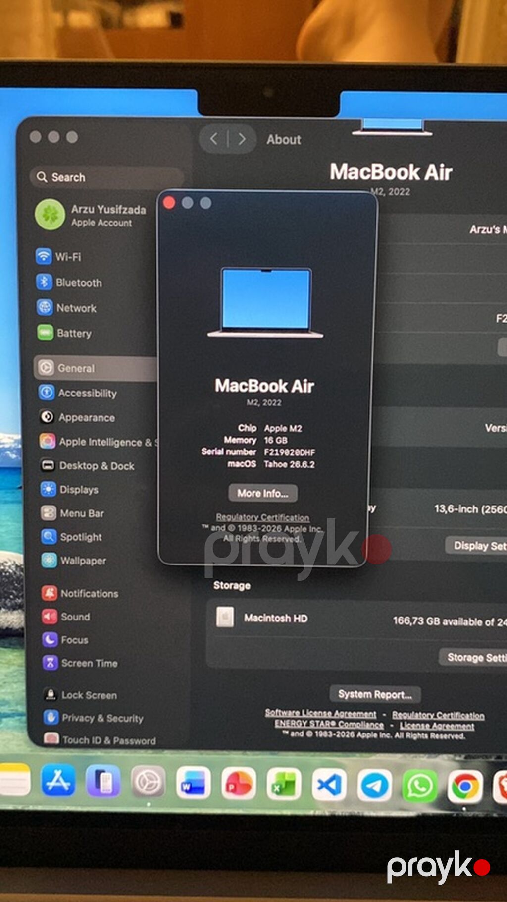 Apple MacBook Air 13.6" (M2, 2022) - Prosessor: Apple M2 çipi — Apple Macbook, Bakı (4)