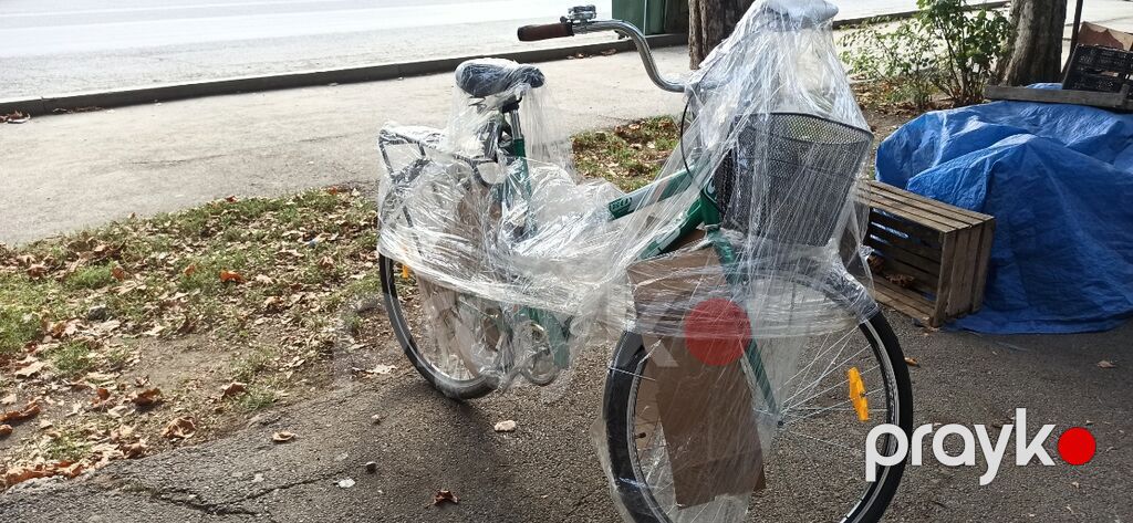 Şəhər tipli velosiped – səbətli, 28" təkər - Rəng: yaşıl-ağ — Yol velosipedləri, Mingəçevir