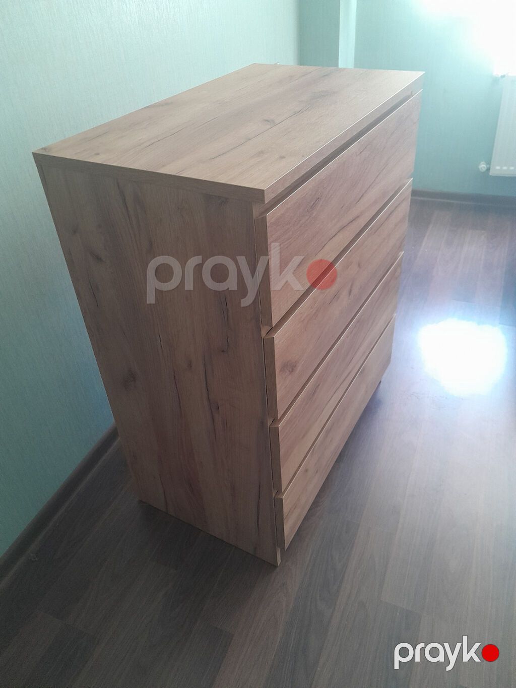 Ağac teksturalı 4 çekmecəli komod - Material: ağac naxışlı — Komodlar və tumbalı, Bakı (2)