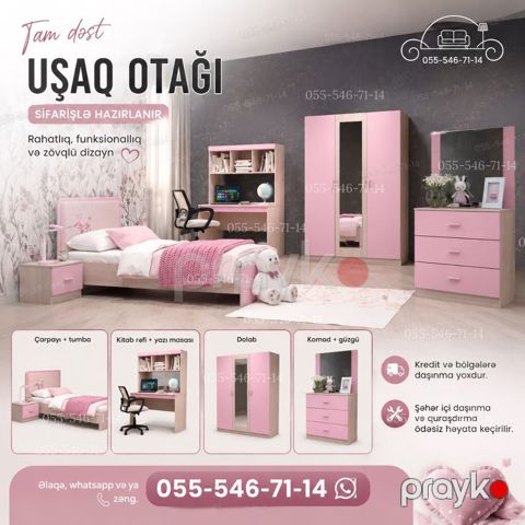 Uşaq otağı dəsti – sifarişlə hazırlanır. Rahatlıq, funksionallıq və — Bakı