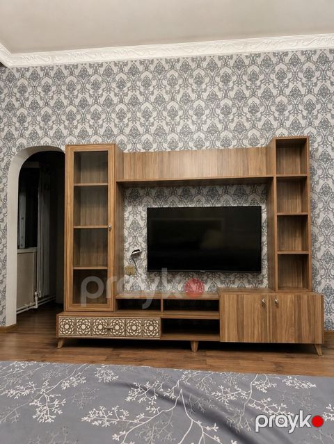 TV stendi və divar modulu - Material: ağac teksturalı laminat/MDF — Bakı