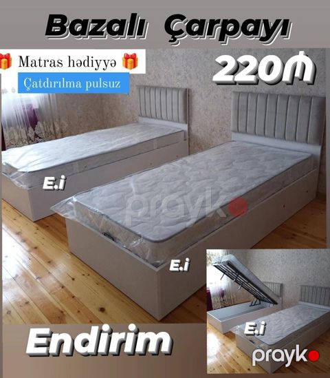 *Bazalı Çarpayı 220 AZN Rəng seçimi var Matras hədiyyə*