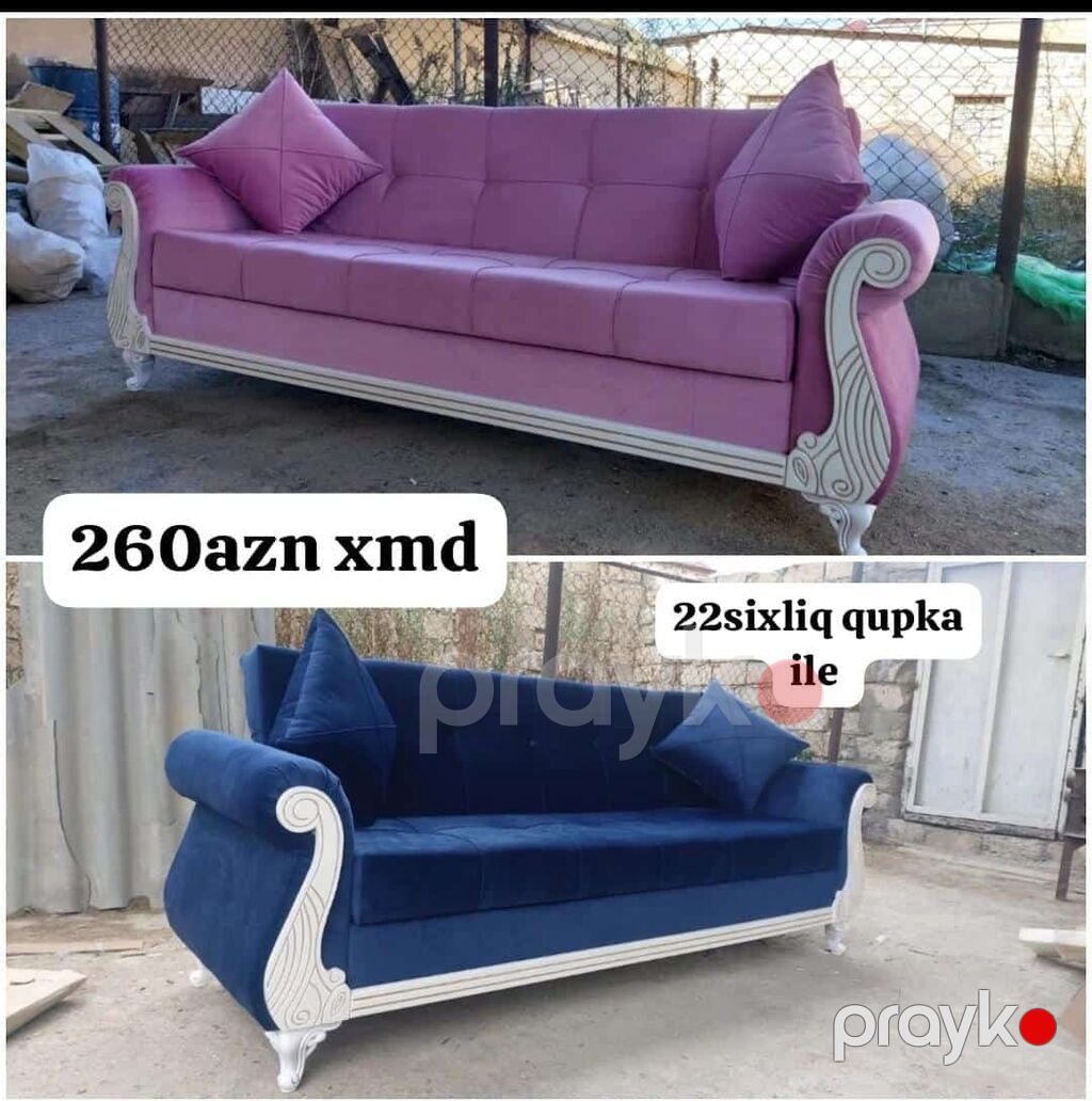 Klassik üslubda 3 nəfərlik yumşaq divan. - Rəng variantları: boz — Divanlər, Bakı (2)