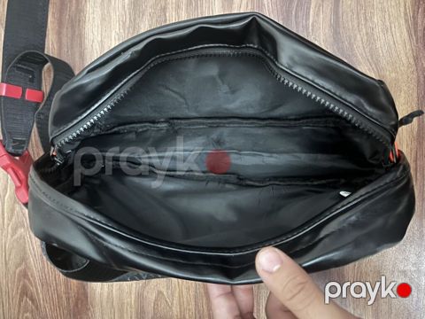 Jordan kəmər çantası (waist/sling bag) dəri - Rəng: qara, narıncı — Bakı
