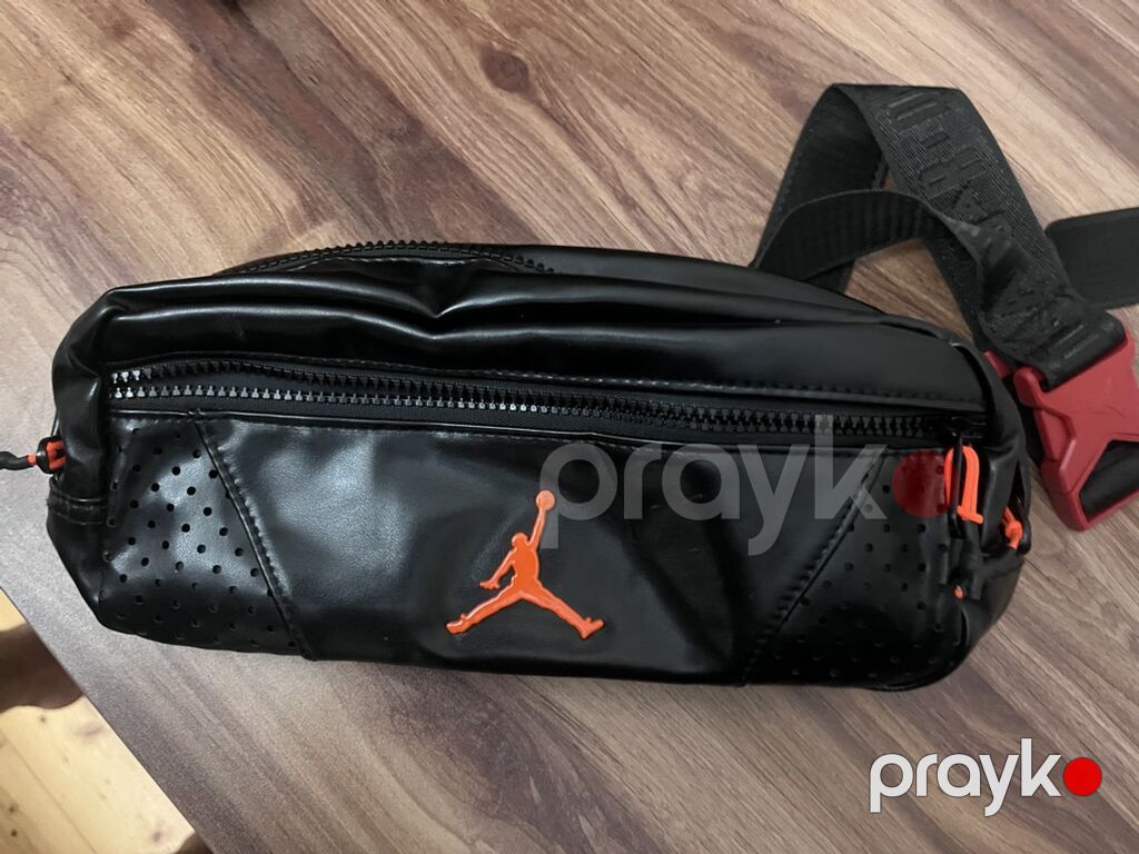 Jordan kəmər çantası (waist/sling bag) dəri - Rəng: qara, narıncı — Çantalar, çamadanlar, cüzdanlar, Bakı (5)
