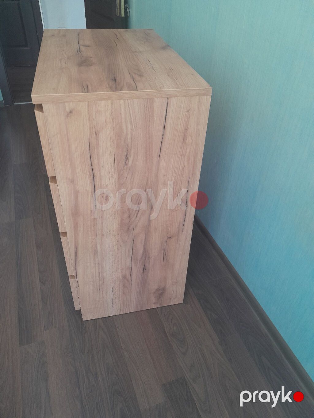 Ağac teksturalı 4 çekmecəli komod - Material: ağac naxışlı — Komodlar və tumbalı, Bakı (4)