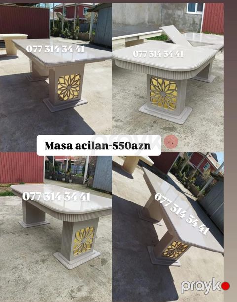 Açıla bilən masa – 550 AZN - Modern dizaynlı, parlaq üst səth — Bakı
